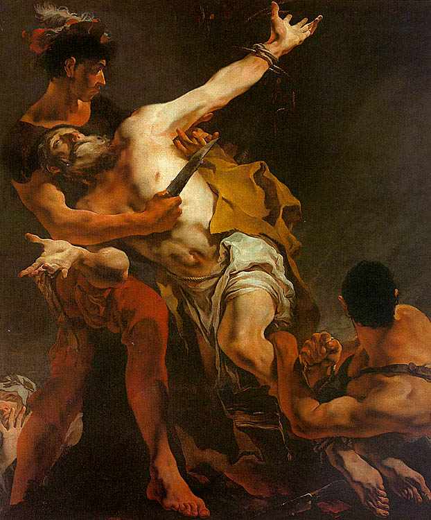 El martirio de san Bartolomé de Tiepolo en la iglesia de San Stae