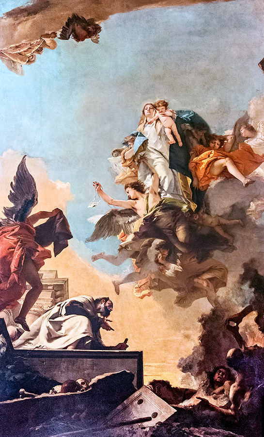 Virgen entrega el escapulario a San Simón Stock de Tiepolo