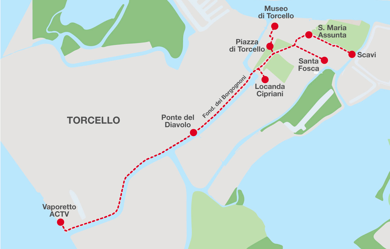 Mapa de la isla de Torcello